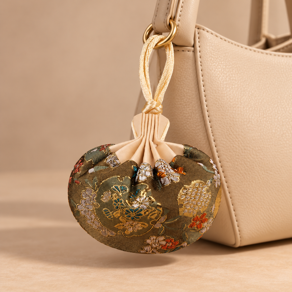 Bronze Embroidered Scented Sachet Bag