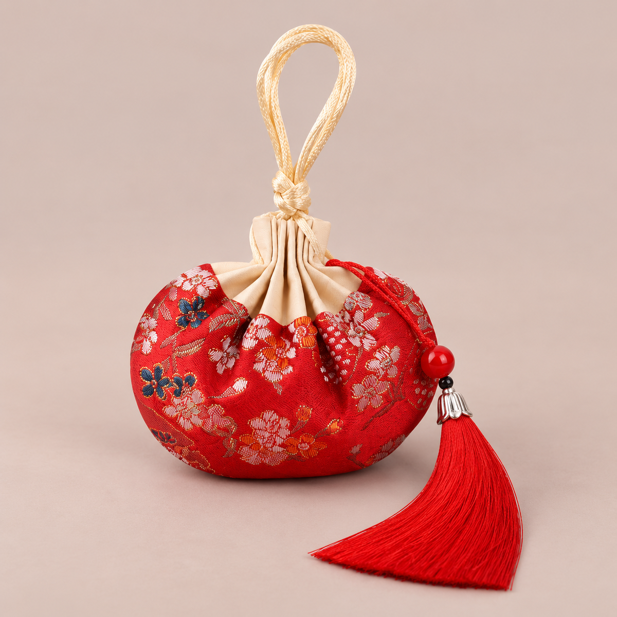 Red Embroidered Scented Sachet Bag