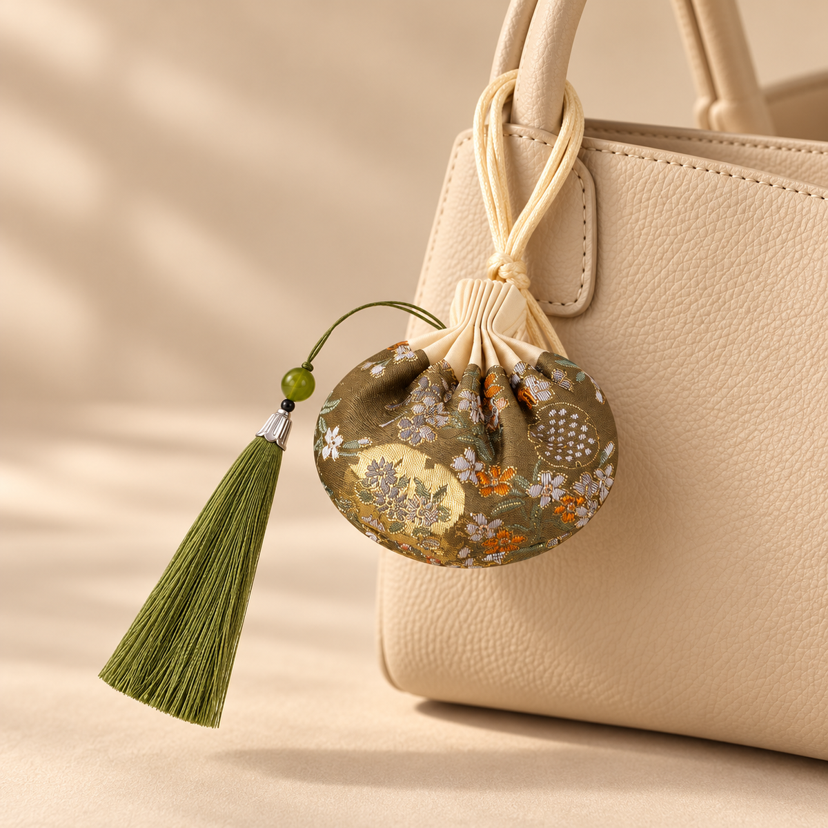 Olive Embroidered Scented Sachet Bag