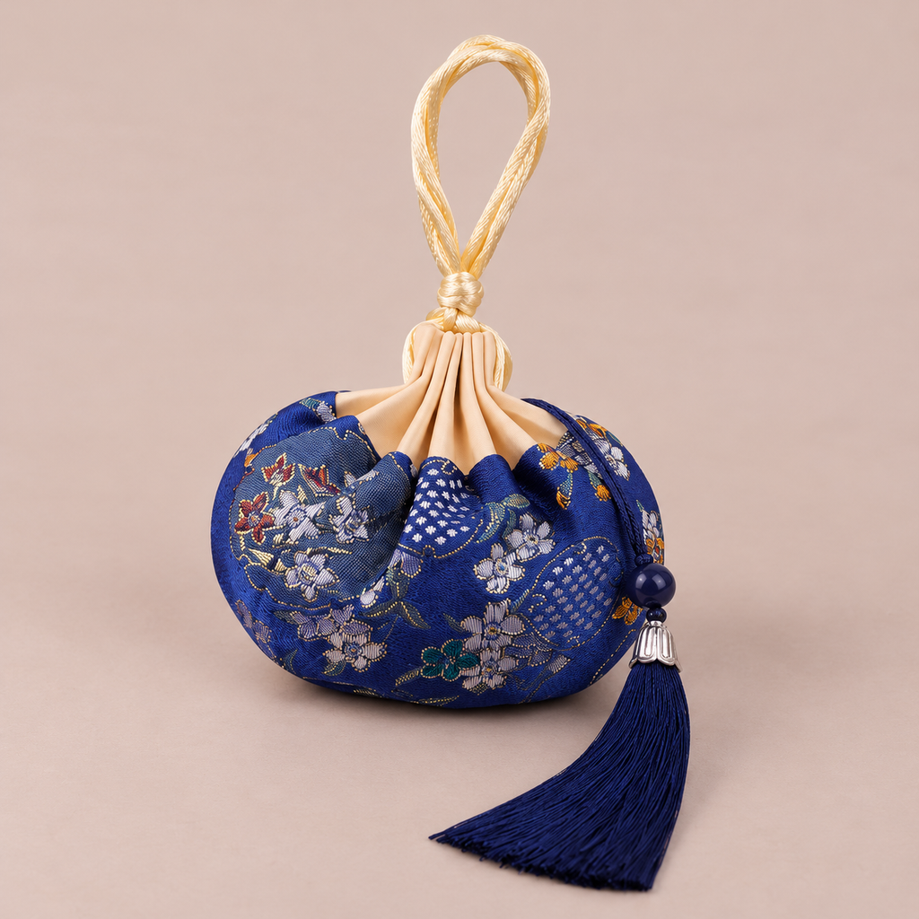 Royal Blue Embroidered Scented Sachet Bag