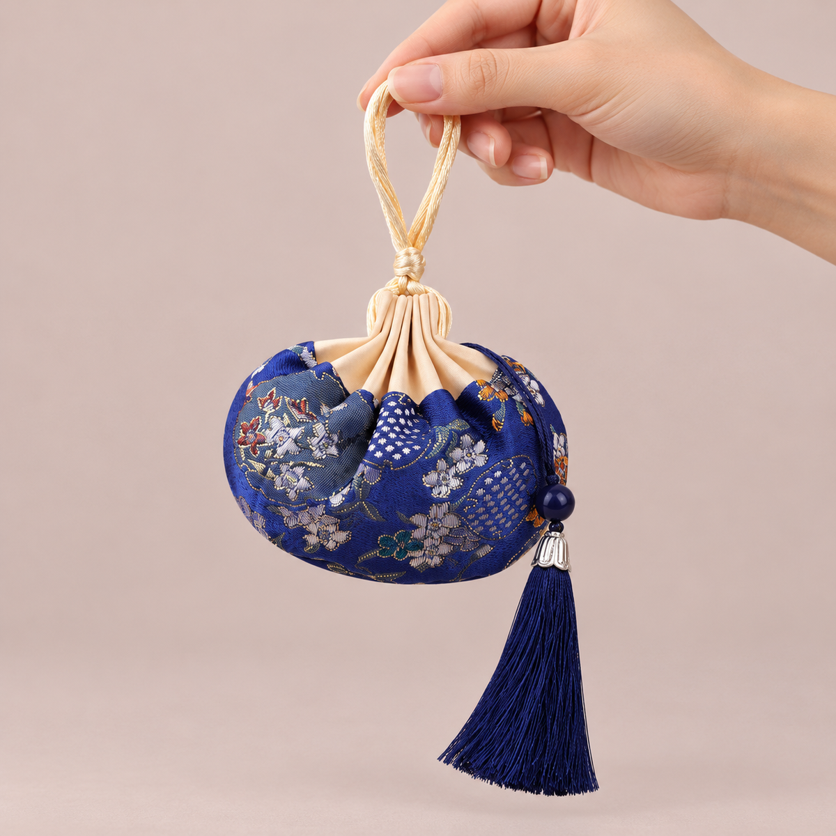 Royal Blue Embroidered Scented Sachet Bag