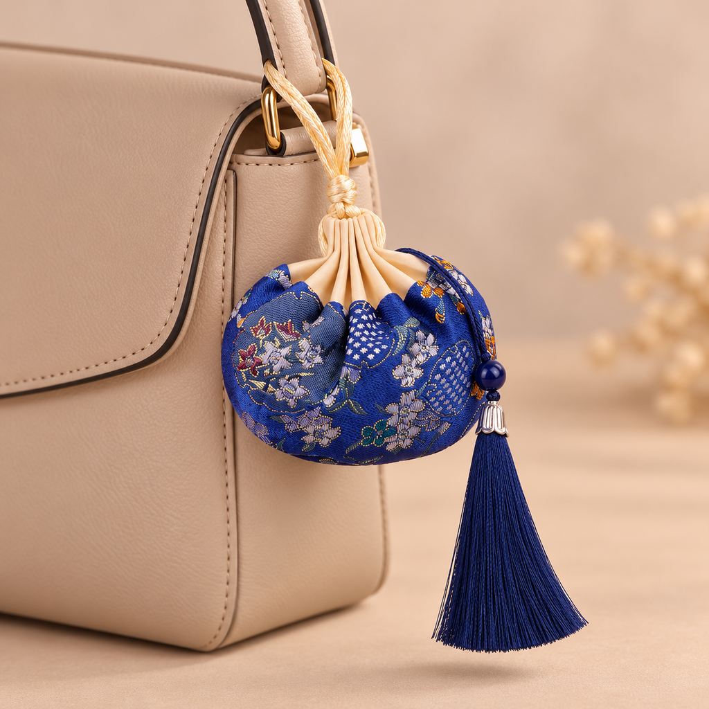 Royal Blue Embroidered Scented Sachet Bag