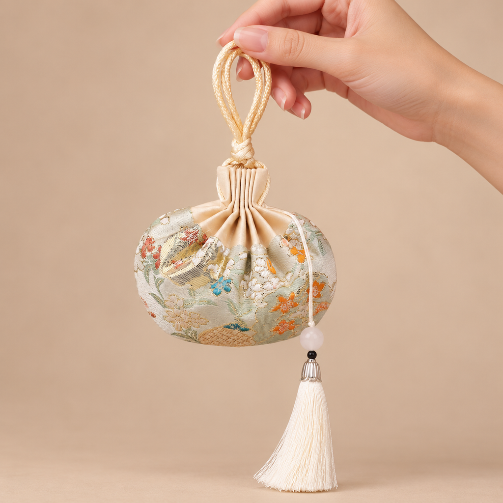Sage Embroidered Scented Sachet Bag