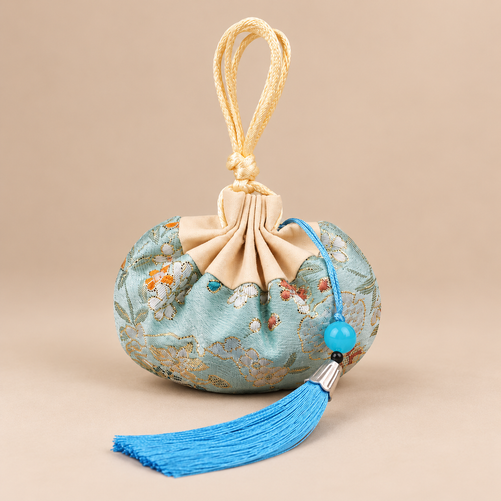 Turquoise Embroidered Scented Sachet Bag