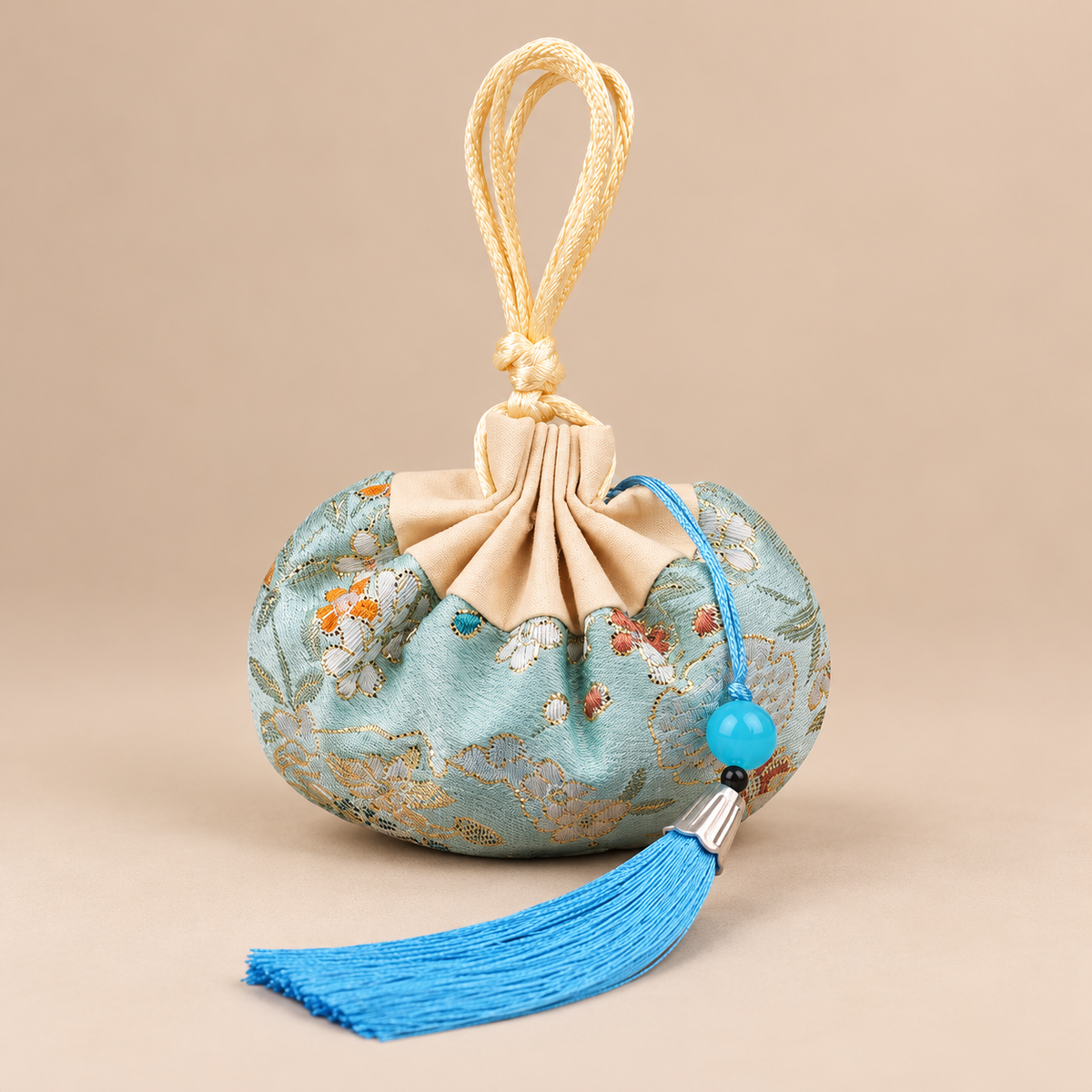 Turquoise Embroidered Scented Sachet Bag