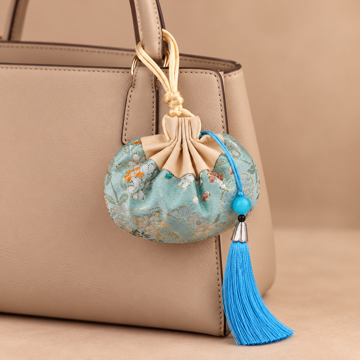 Turquoise Embroidered Scented Sachet Bag
